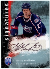 2007-08 Upper Deck Be a Player Signatures Manny Malhotra #S-MA Auto Blue Jackets